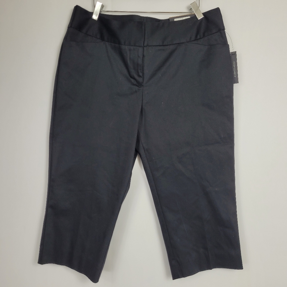 New Worthington Modern Fit Cropped Black Trouser Pants Size 12